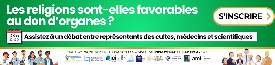 Affiche de la conférence du 17 octobre 2025 à l’Alcazar sur le don d’organes et les religions