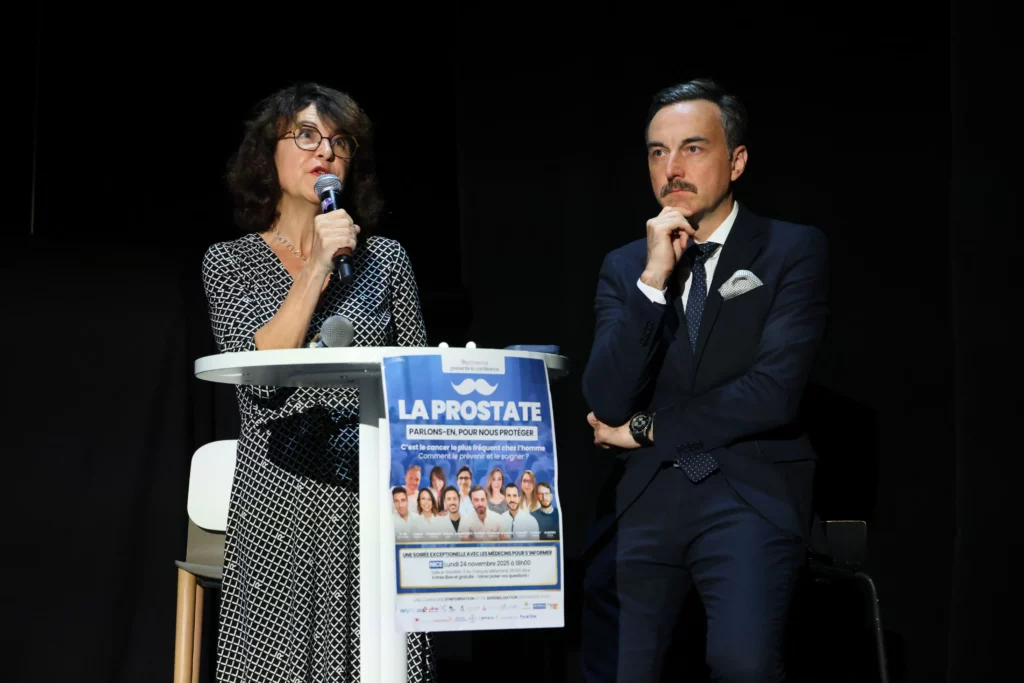 Mme Barbara Prot a prononcé l'allocution d'ouverture, ici au côté du Pr Matthieu Durand.