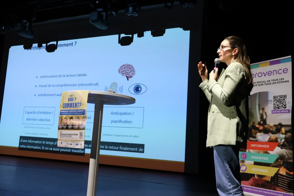 Mme Mélanie FALASCHI, orthophoniste spécialisée audition et implant cochléaire, Institut Universitaire de la Face et du Cou, Nice