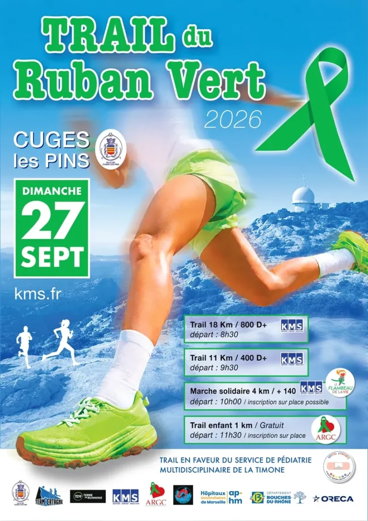 Le Trail du Ruban Vert revient dimanche 27 septembre à Cuges-les-Pins pour une nouvelle journée sportive et solidaire. Trails, marche et course pour les enfants : plusieurs parcours sont proposés pour permettre au plus grand nombre de soutenir le don d’organes.